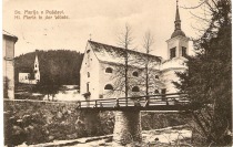 1918
Pogled od Radoljne na kapelo sv. Ane in cerkev sv. Marije title=