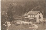 »Pension Büttner«: restavracija s parkom, ob strani je pokrito kegljišče.
Fotograf F. Erben, Slovenska Bistrica, po letu 1911. Ni bila poslana. title=
